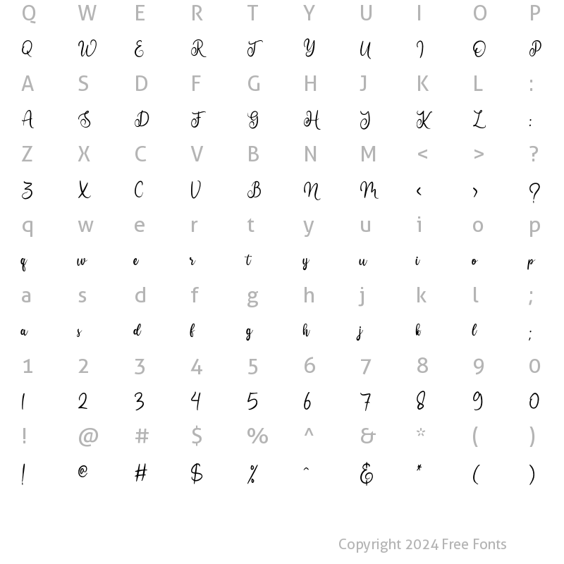 Character Map of dearheart Regular