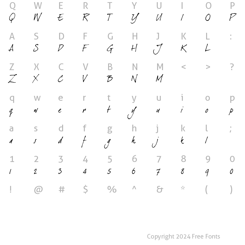 Character Map of dearJoe 1 M&S Regular