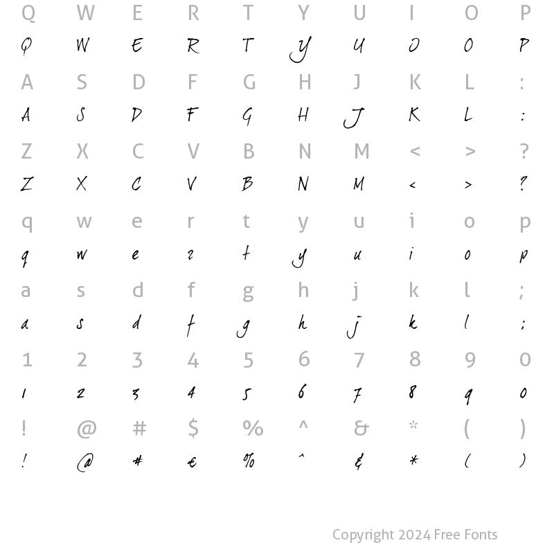 Character Map of dearJoe II Regular