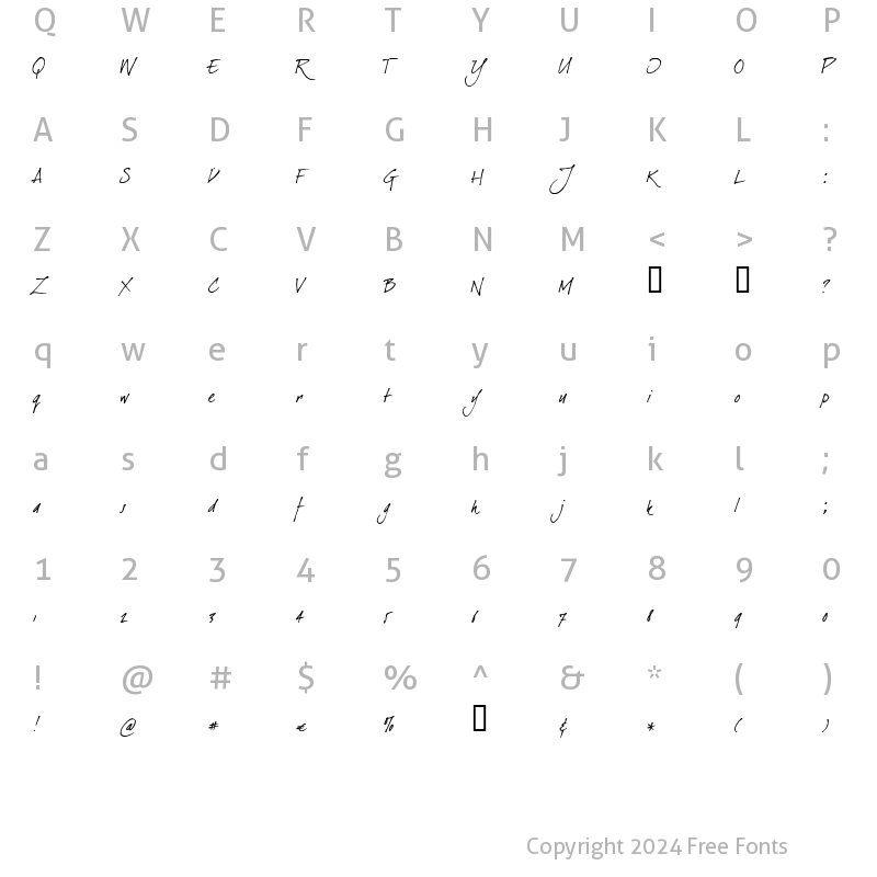 Character Map of DearJoe Italic