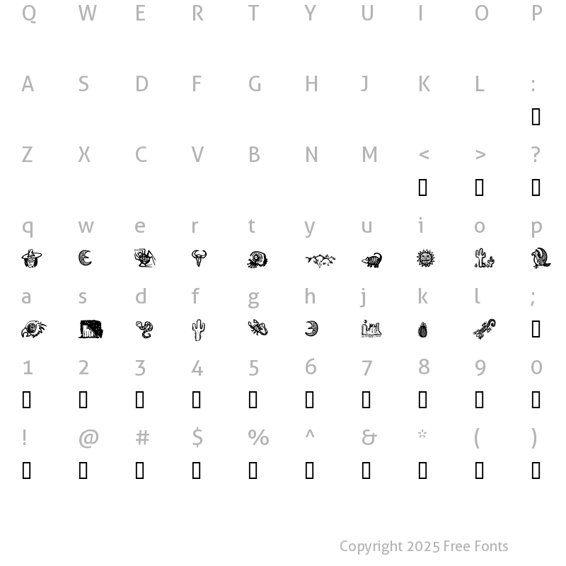 Character Map of Death Valley Dingbats Regular