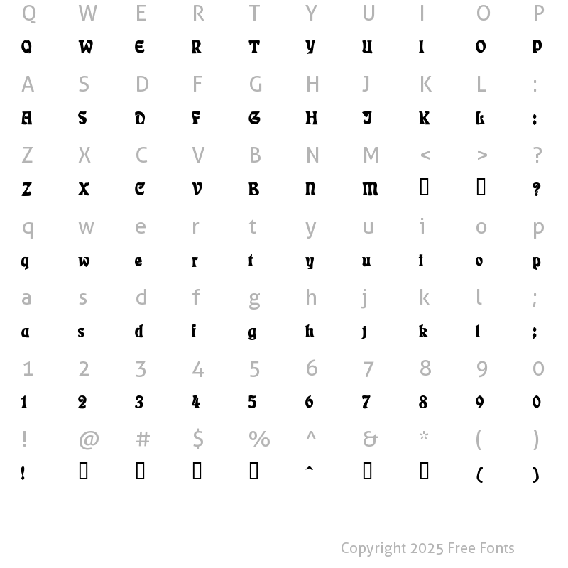 Character Map of DeauvilleSSK Bold