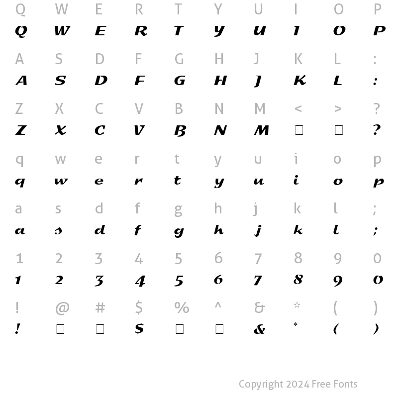 Character Map of Decca Display SSi Regular