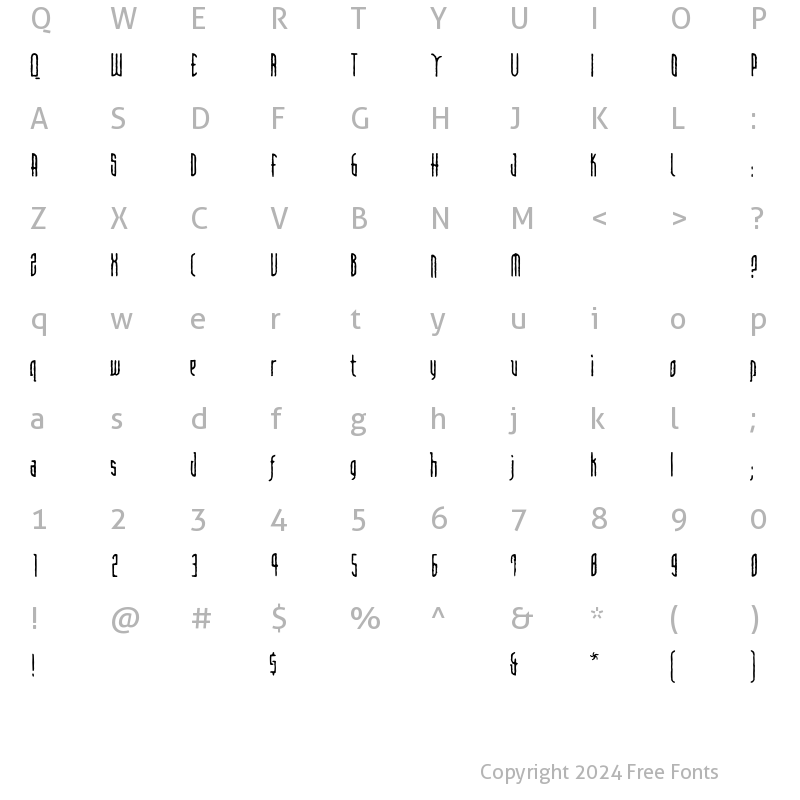 Character Map of DeccoModern Organic Regular