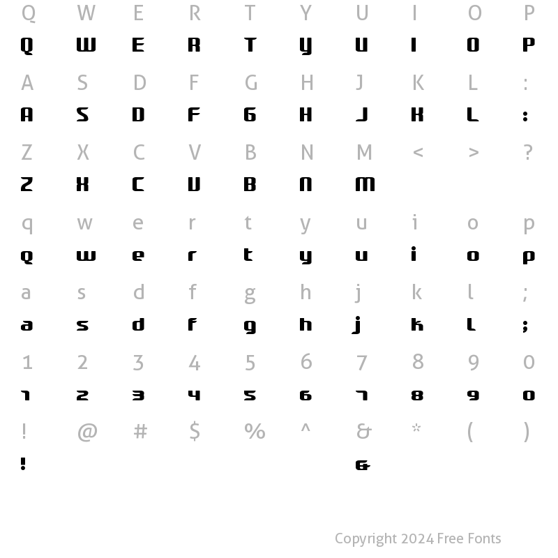 Character Map of Decipher Regular