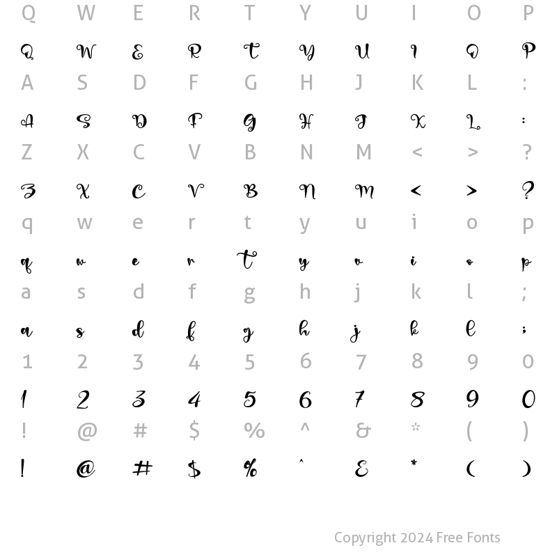 Character Map of Declaration of love Regular