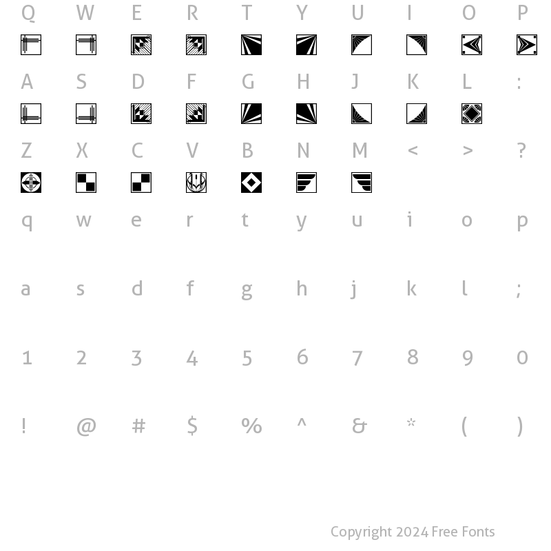 Character Map of Deco Borders NF Regular