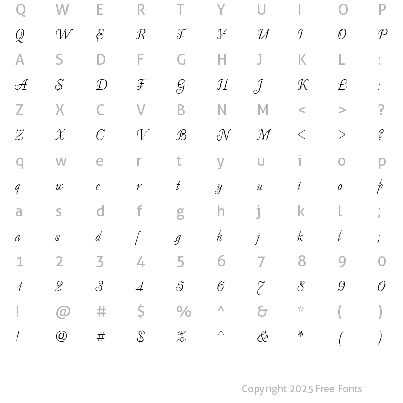 Character Map of DecorCTT Regular