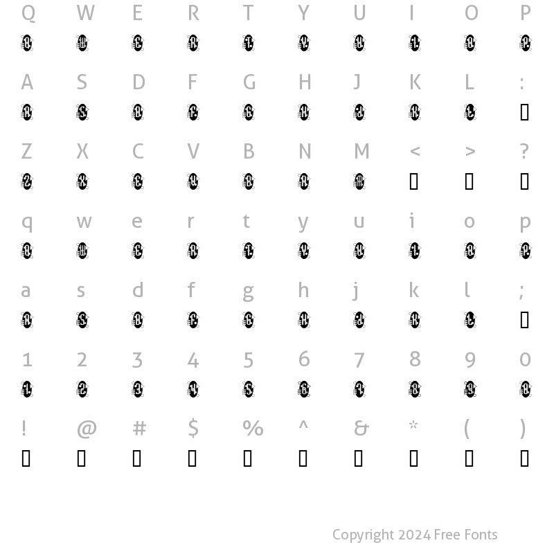 Character Map of Decorette Regular