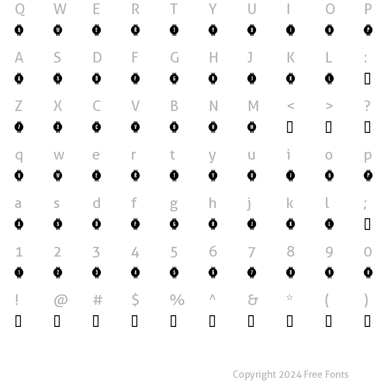 Character Map of Decorina Regular