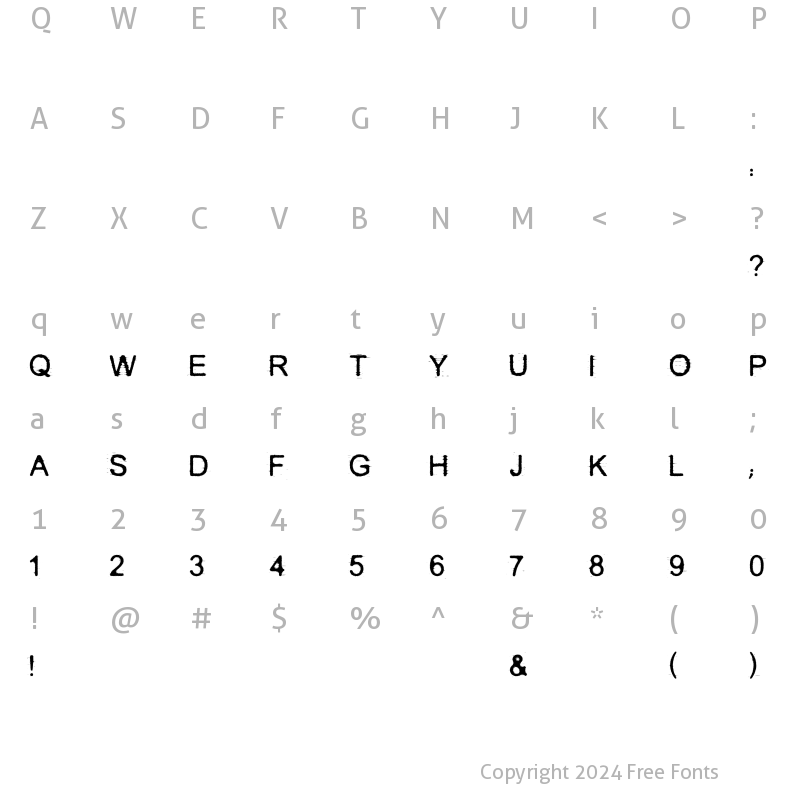 Character Map of DECOST Regular