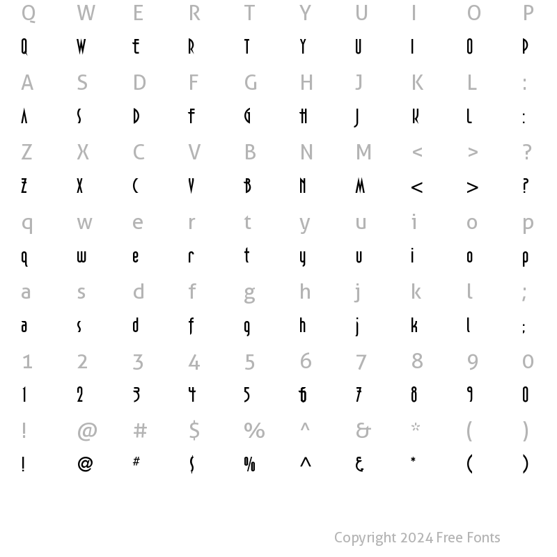 Character Map of DecoTech Regular