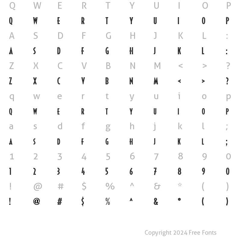 Character Map of DecoturaICG Inline Regular