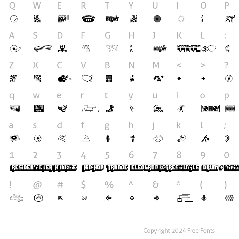 Character Map of Deejay Supreme Regular