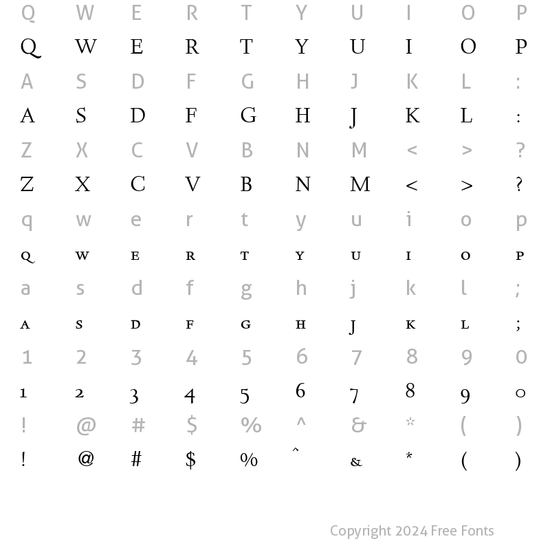 Character Map of DeemsterSmc DB Regular