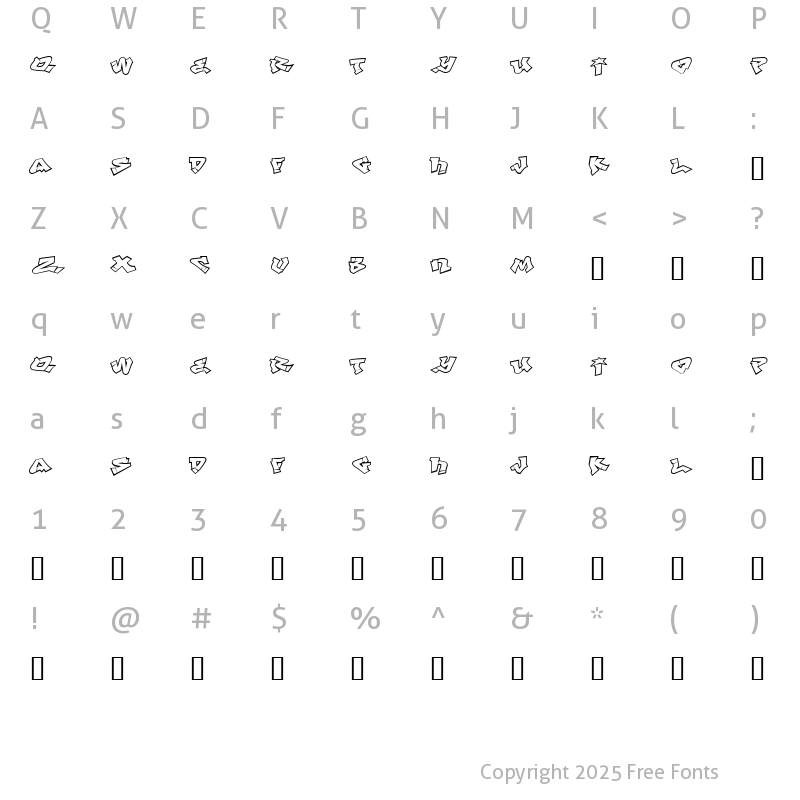 Character Map of Def Writer | BASE Cyr Regular