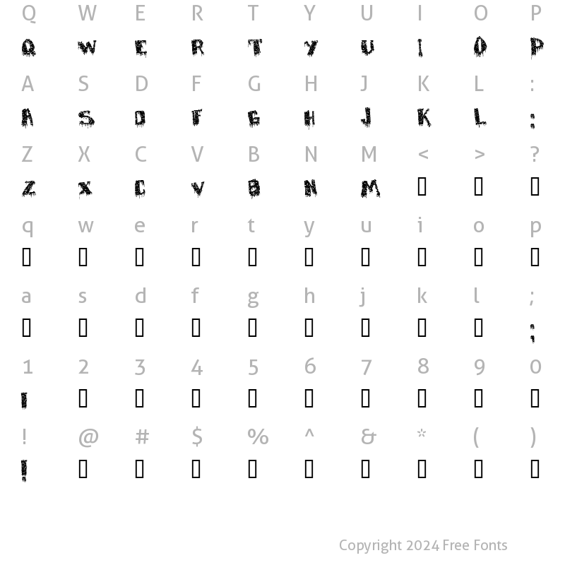 Character Map of deFaced Regular