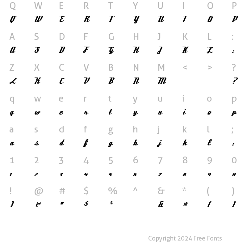 Character Map of Deftone Regular