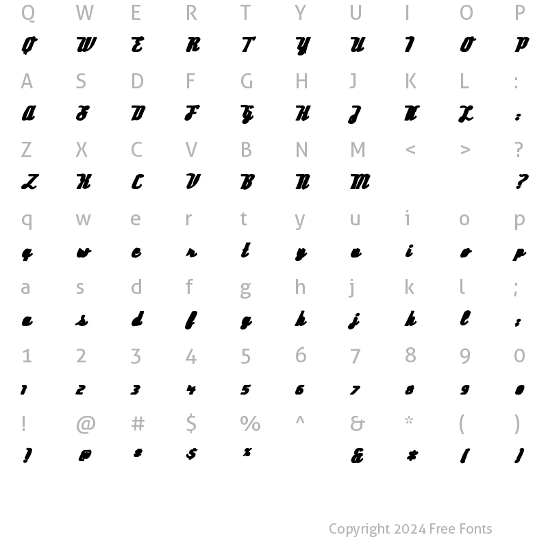 Character Map of Deftone Stylus Ink Regular