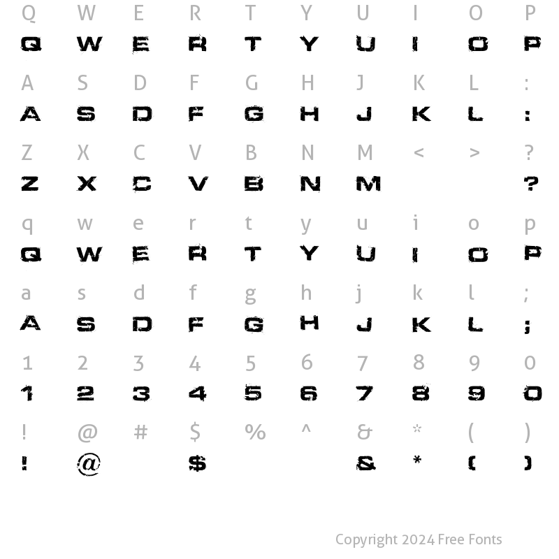 Character Map of Defused Extended Bold