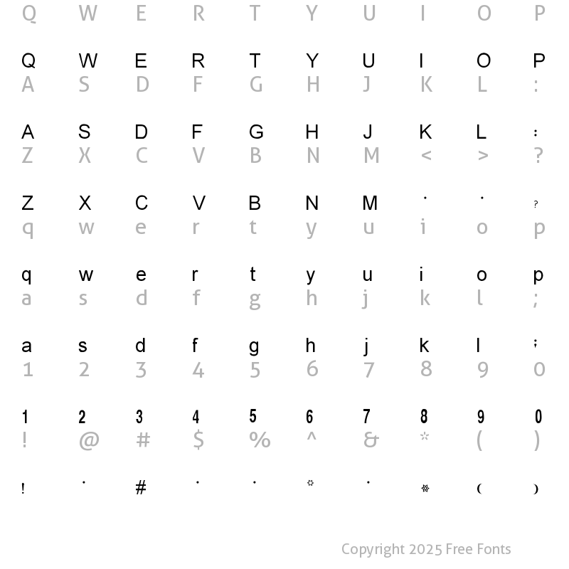 Character Map of Dehalvi Khush Khat Regular