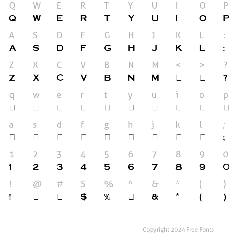 Character Map of Deices Engraved Caps SSi Regular