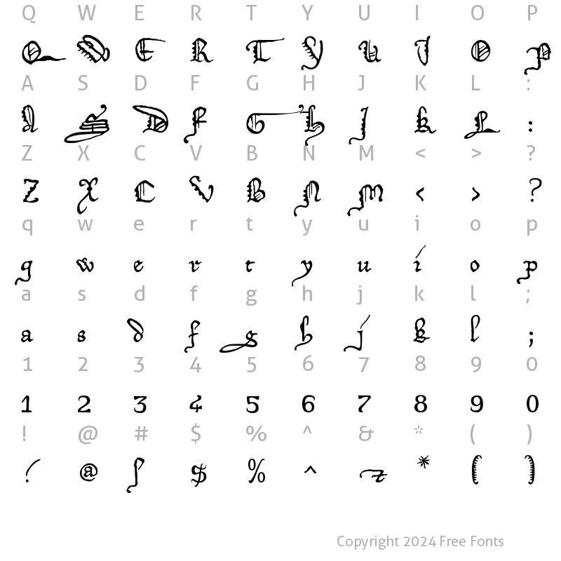 Character Map of DeiGratia Regular