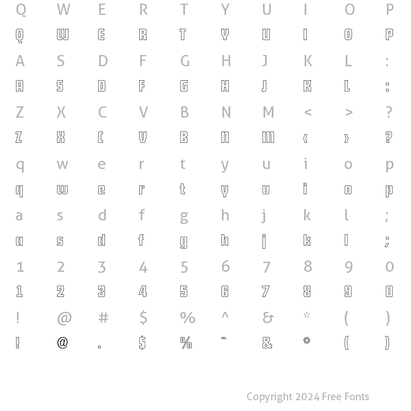 Character Map of Dekodisplay-Open Regular