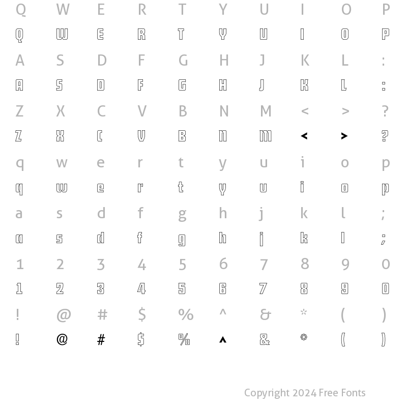 Character Map of DekodisplayOpen Regular