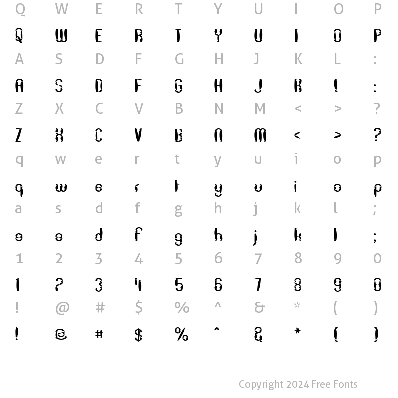 Character Map of Dekon Regular