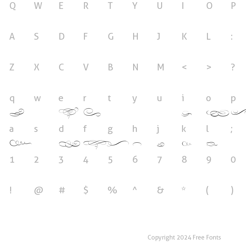 Character Map of Dekor01 Regular