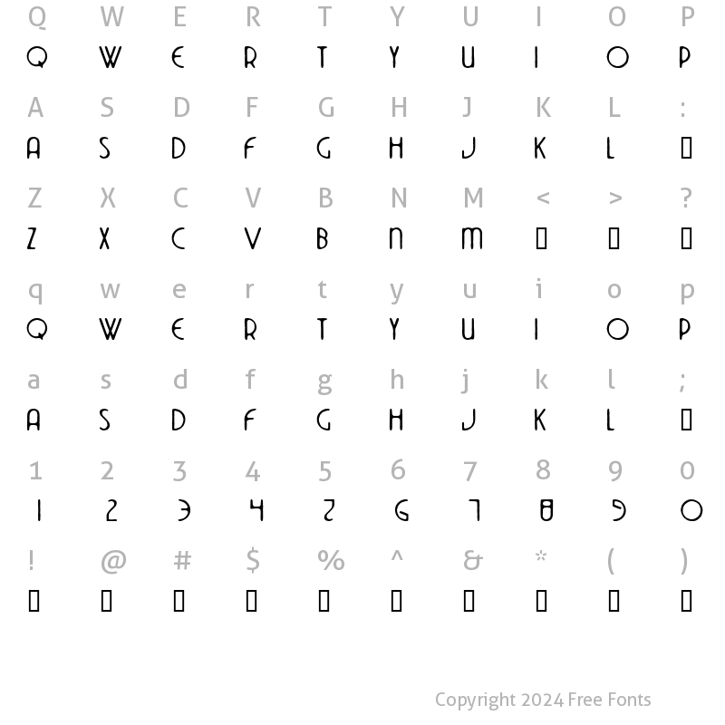 Character Map of DekoSide Regular