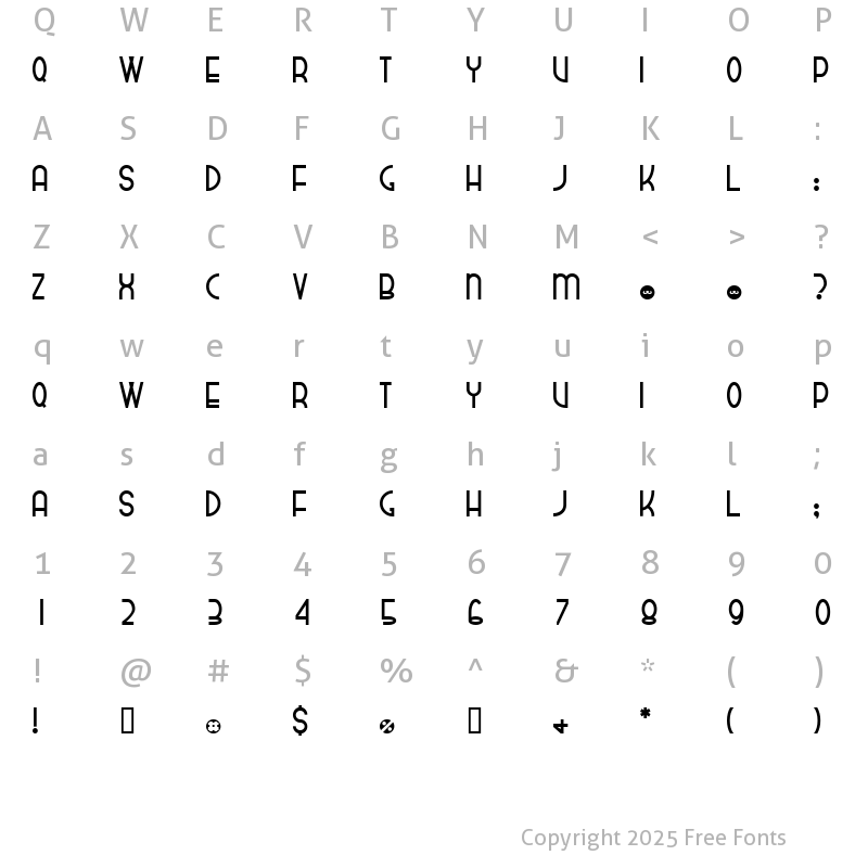 Character Map of dekthusian Regular