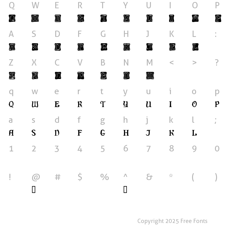 Character Map of Delaguerra Demo Regular