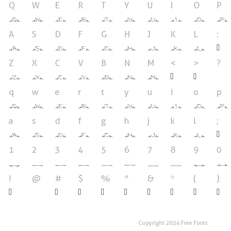 Character Map of delave Regular