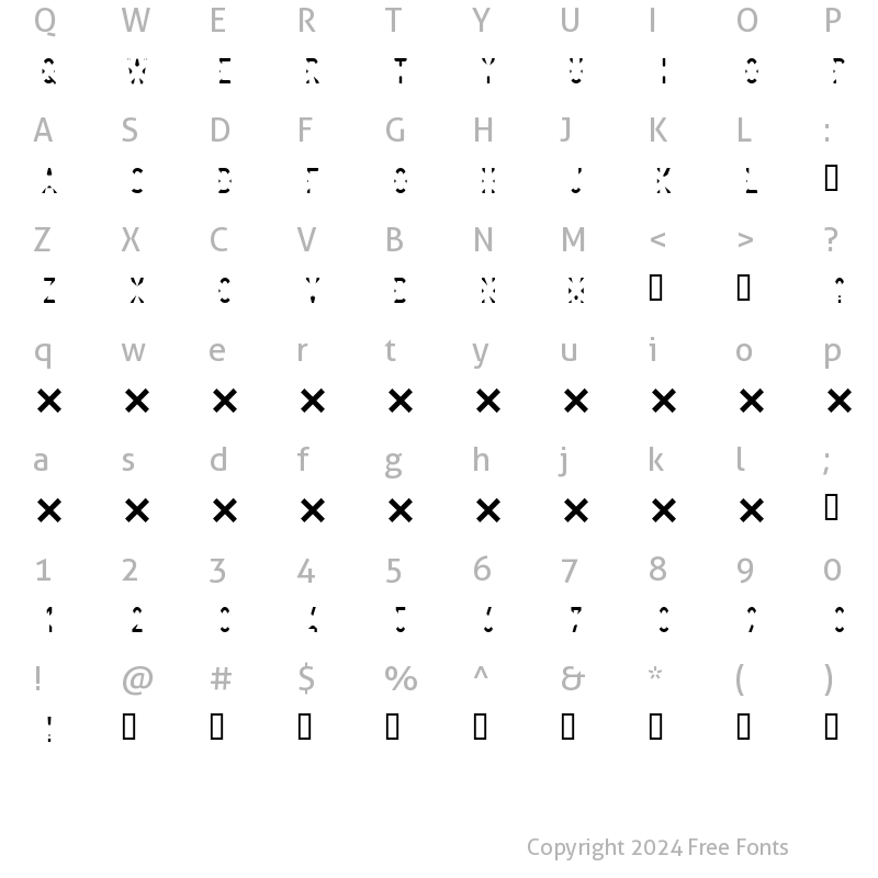 Character Map of Deleted Regular