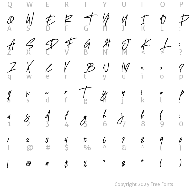 Character Map of Delistha Signature Regular