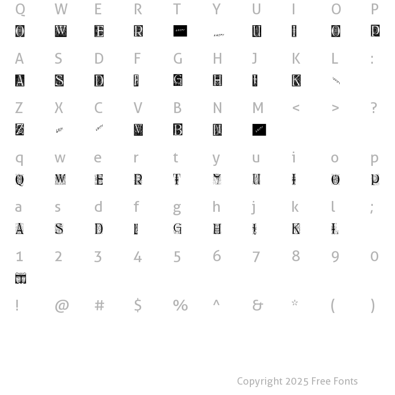 Character Map of DelitschInitialen Regular