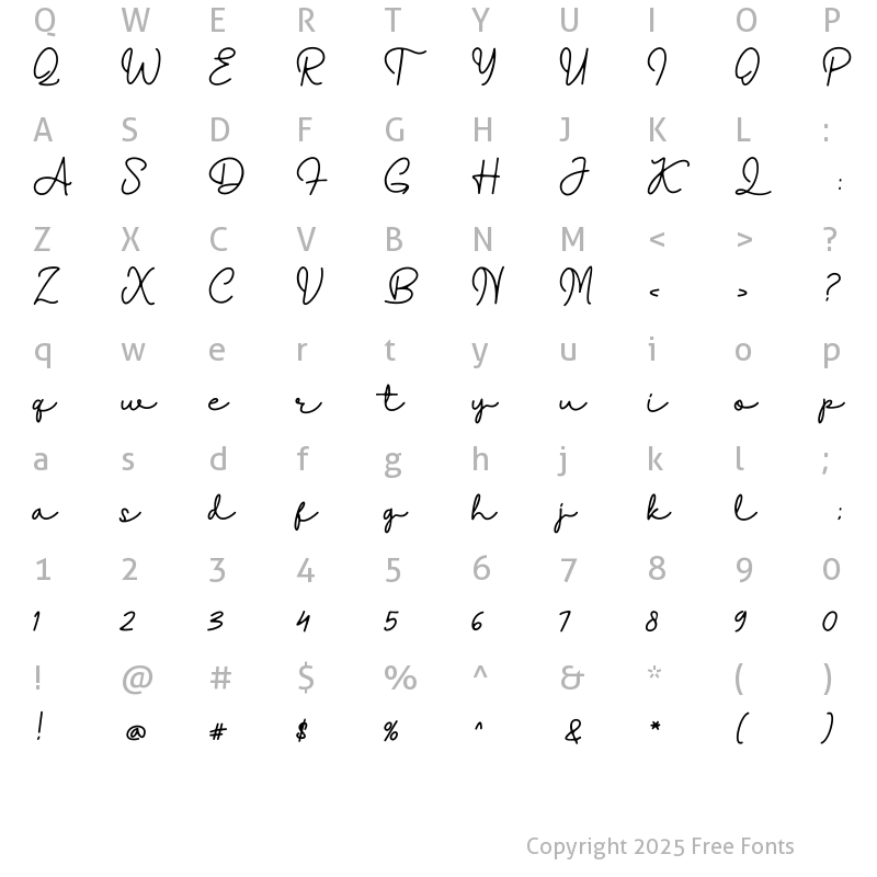 Character Map of Dellaghona Regular
