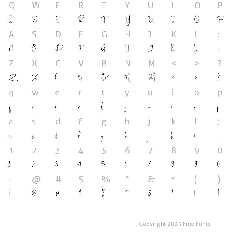 Character Map of Dellfried Script Regular