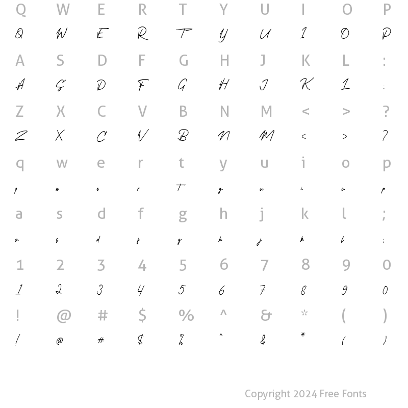 Character Map of Dellingstone Regular