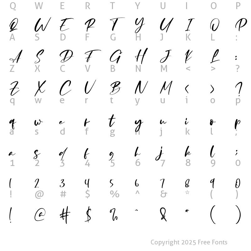 Character Map of Dellisa Roslytta Regular
