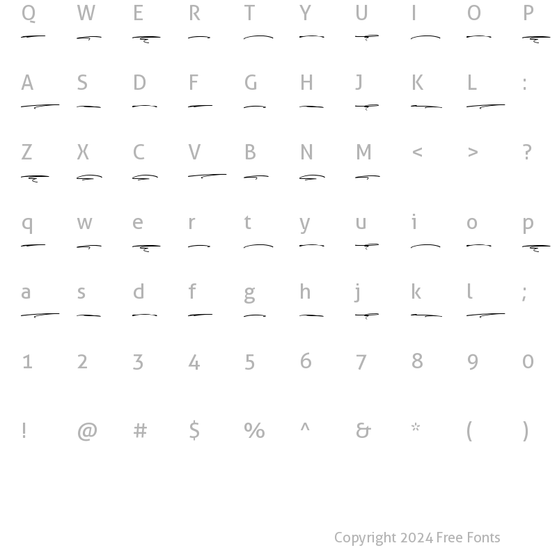 Character Map of Dellyssion Swashes