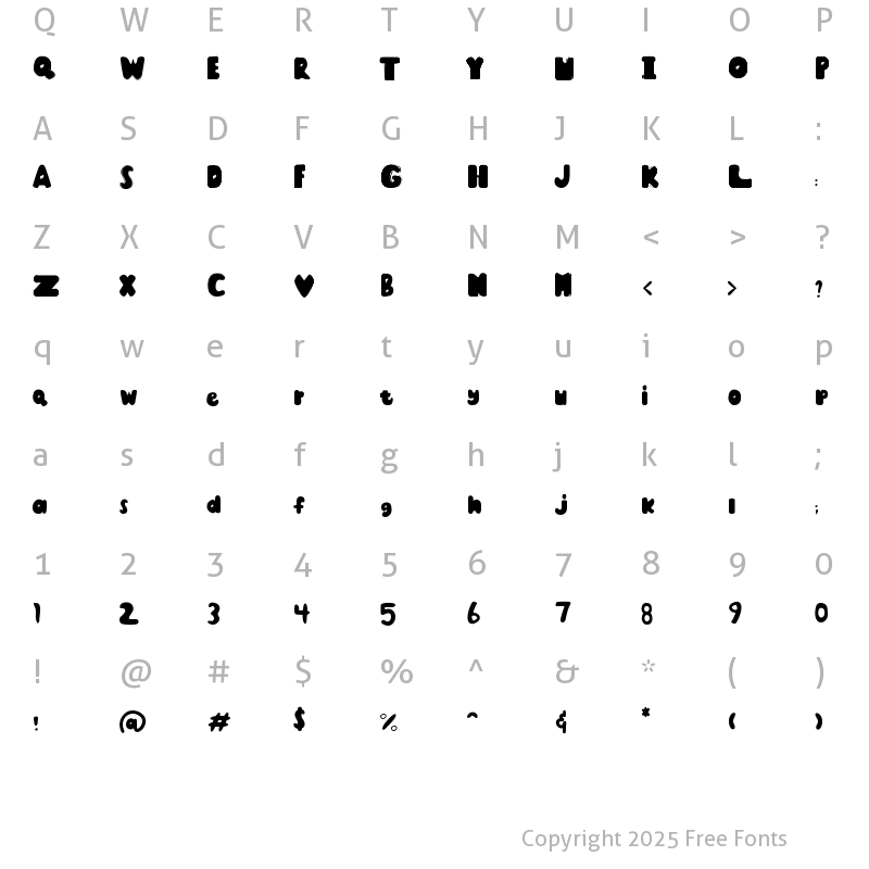 Character Map of DELMANO MORELLI Regular