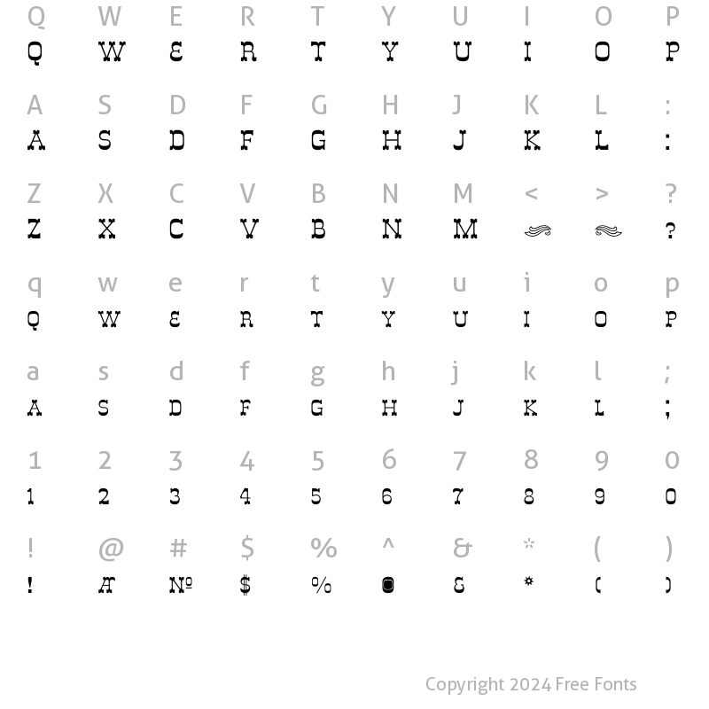 Character Map of DeLouisvilleSmallCaps Regular