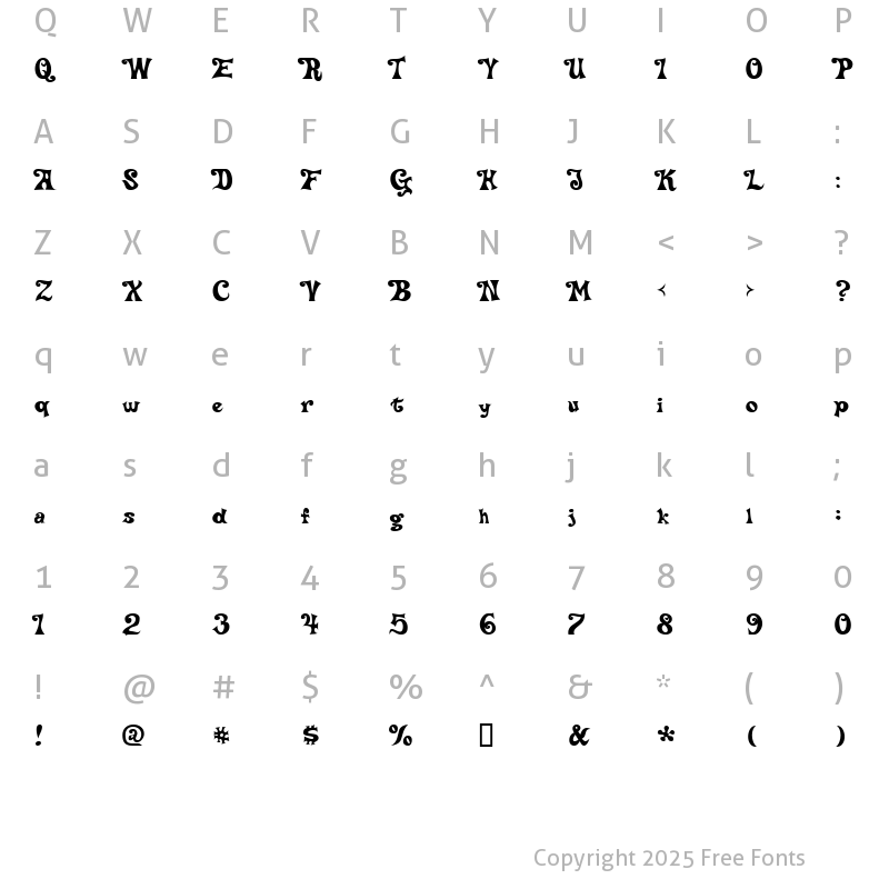 Character Map of Delta Hey Max Nine Regular