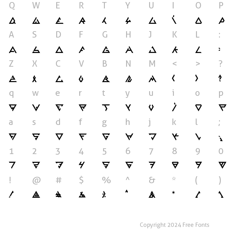 Character Map of Deltafonte Regular