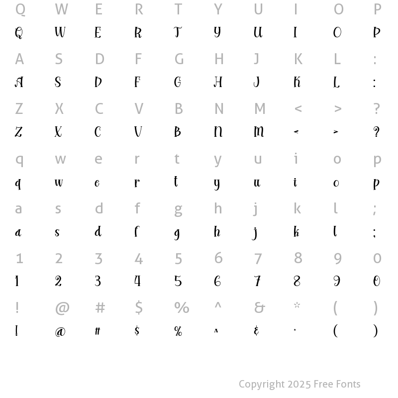 Character Map of Delvito Rusco Regular