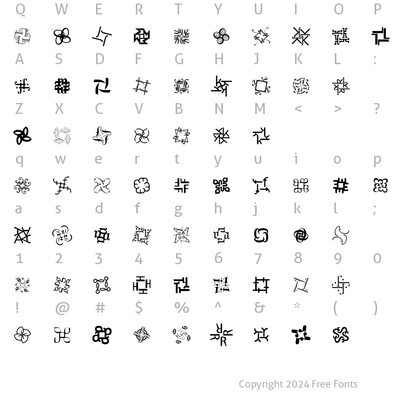 Character Map of DementiaA Regular