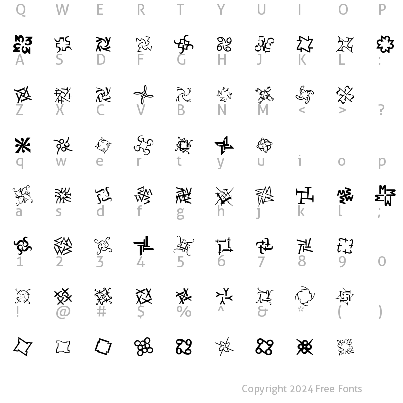 Character Map of DementiaB Regular